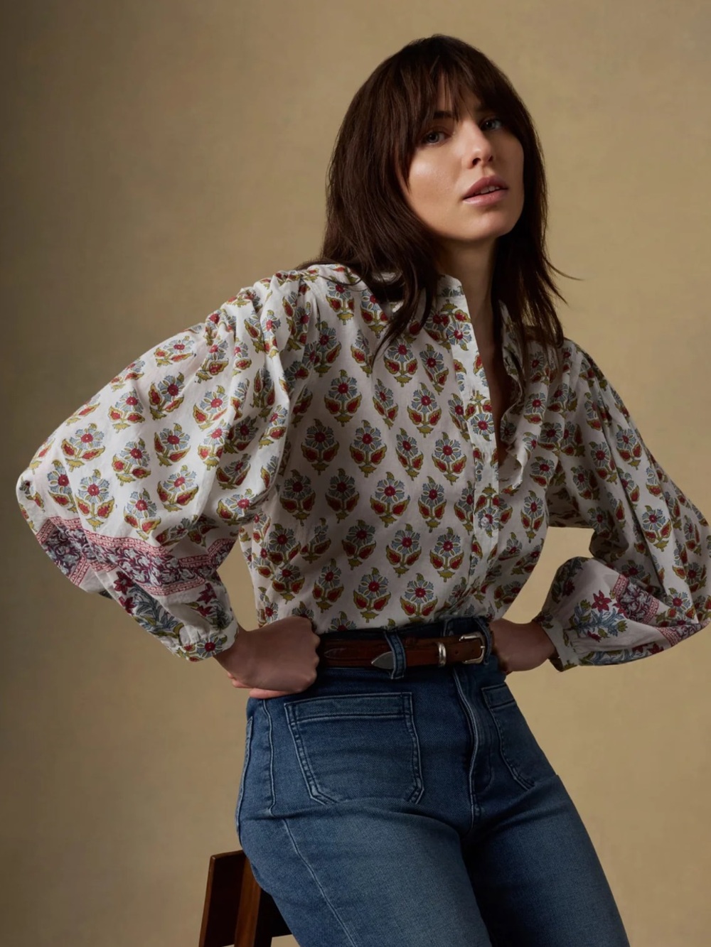 NWT Faherty Suki Blouse in Antique Bouquet. Small - Picture 11 of 11